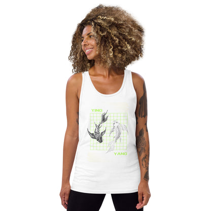 Equinoxe Tank Top by R.A. Apparel, image 16, front view, True Royal, size S, design placement.