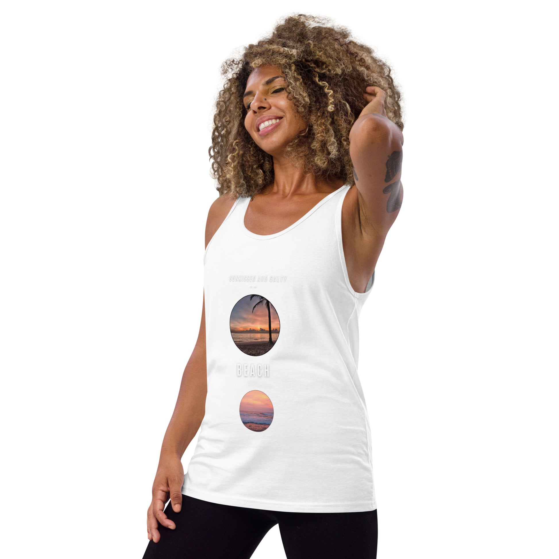 Coastline Attitude Men's Tank Top - Left Placement by R.A. Apparel, image 17, front view, left-side angle, Red, size XL, left placement.