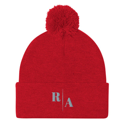 Timeless Cap - Left Placement product image 5 in Dark Heather Grey/ Red, with front view and left placement.