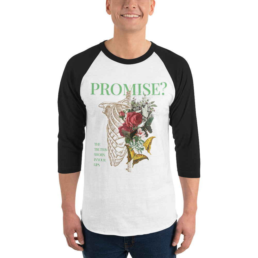 Promise Raglan Shirt - Left Placement product image 4 in Heather Denim/Navy, size L, with front view and left placement.