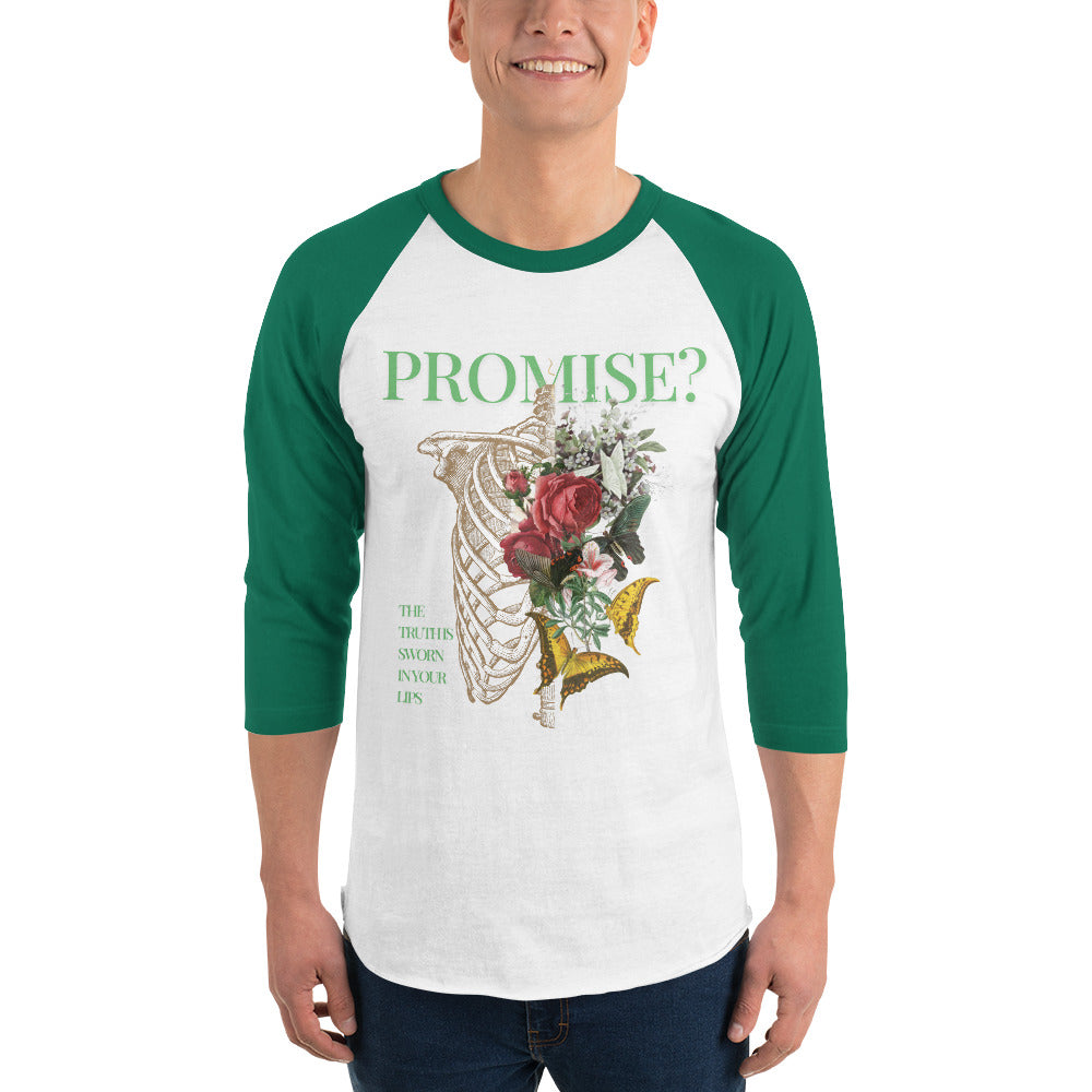 Promise Raglan Shirt - Left Placement image 7: Heather Grey/Black version, size XS with front view of the Promise range.