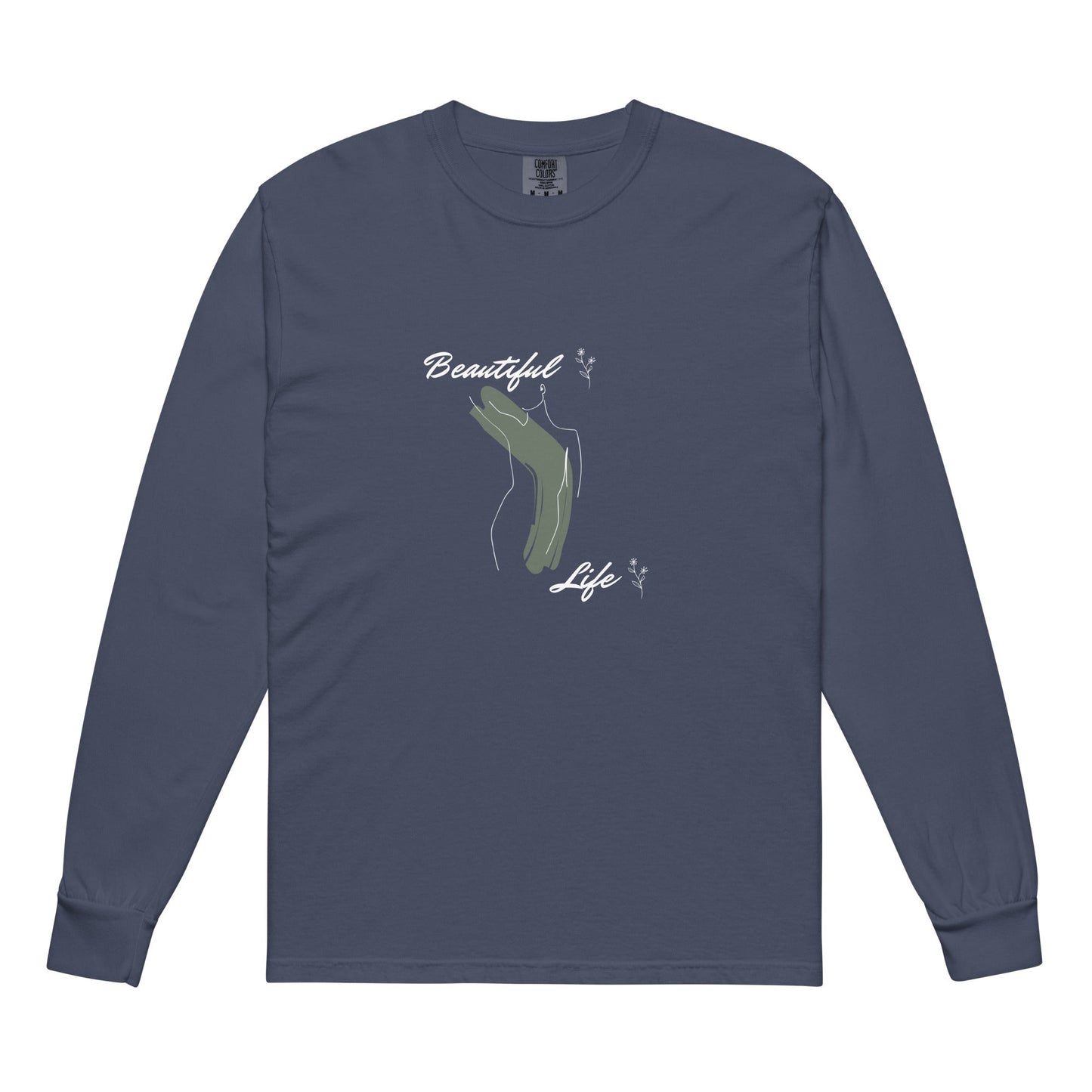 Bellevie Men's Long Sleeve Shirt - Left Placement by R.A. Apparel, image 2, front view, Black, size M, left placement.