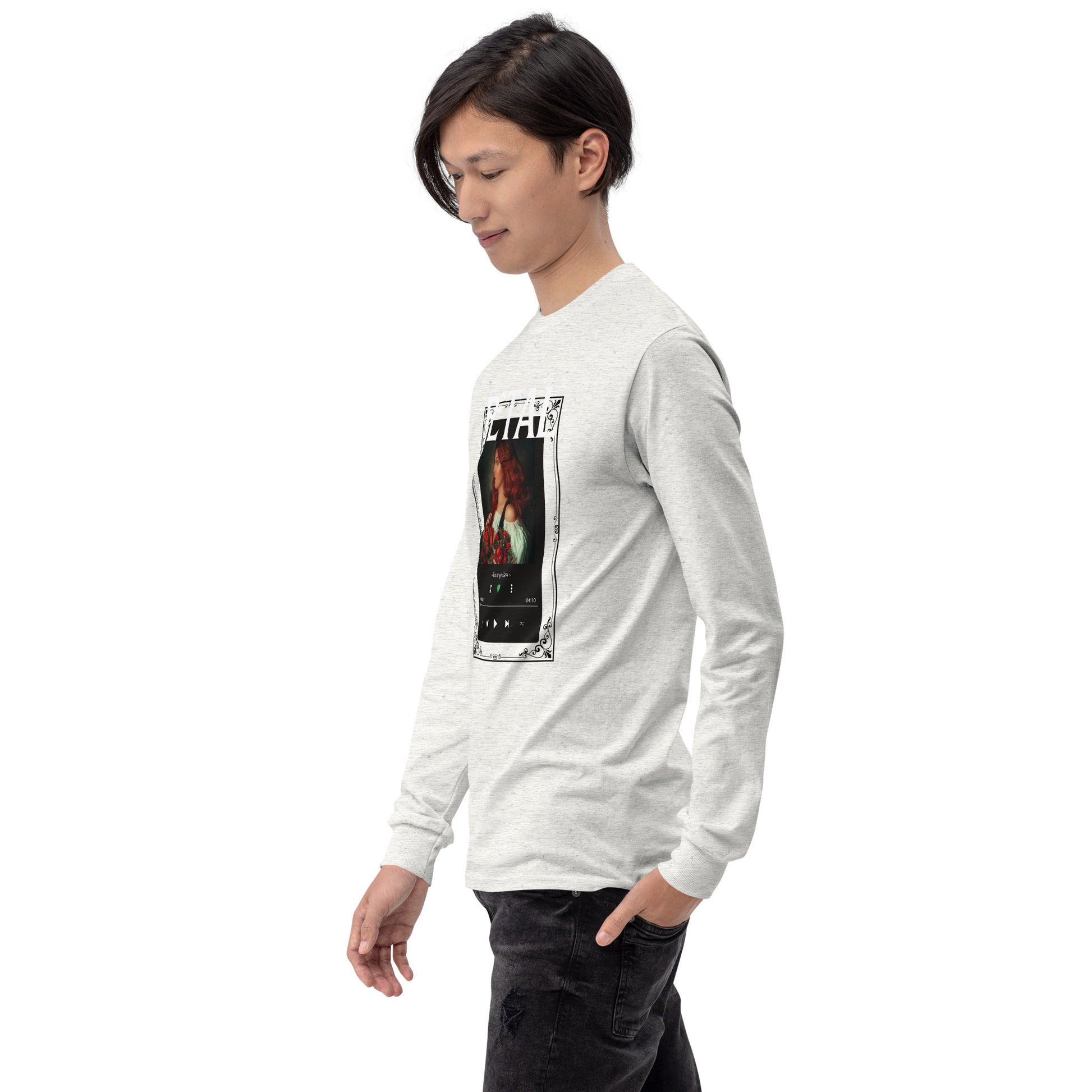 Image 82 of selected colour Petaline Long Sleeve Shirt, with Petal artwork visible in front view, left-side angle.