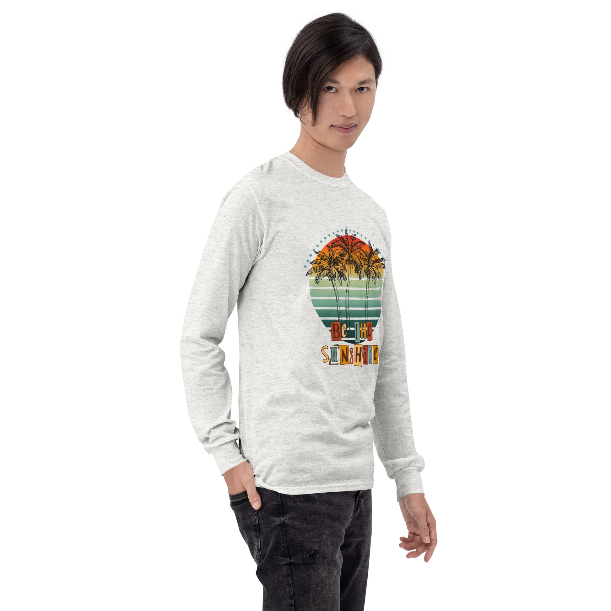Solara Long Sleeve Shirt product image 84 in selected colour, with front view, right-side angle and design placement.