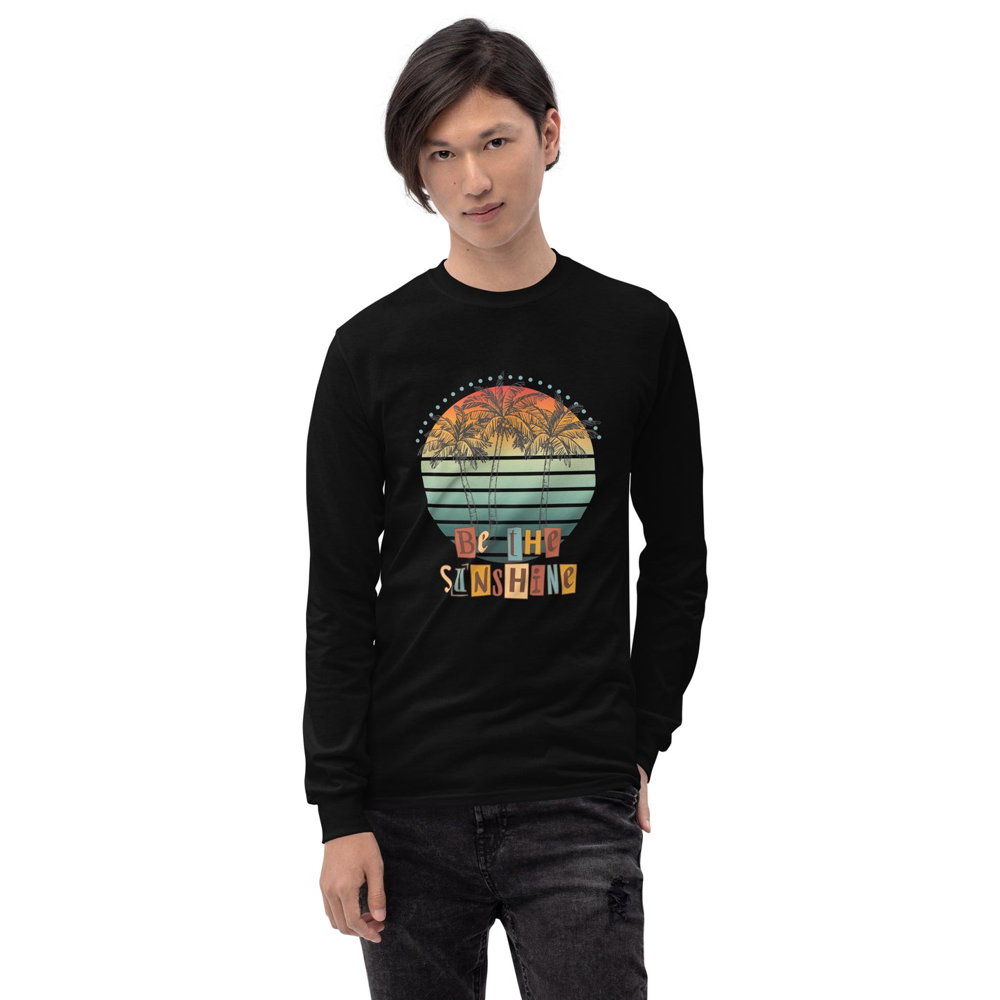Solara Long Sleeve Shirt by R.A. Apparel, image 1, front view, Black, size S, design placement.