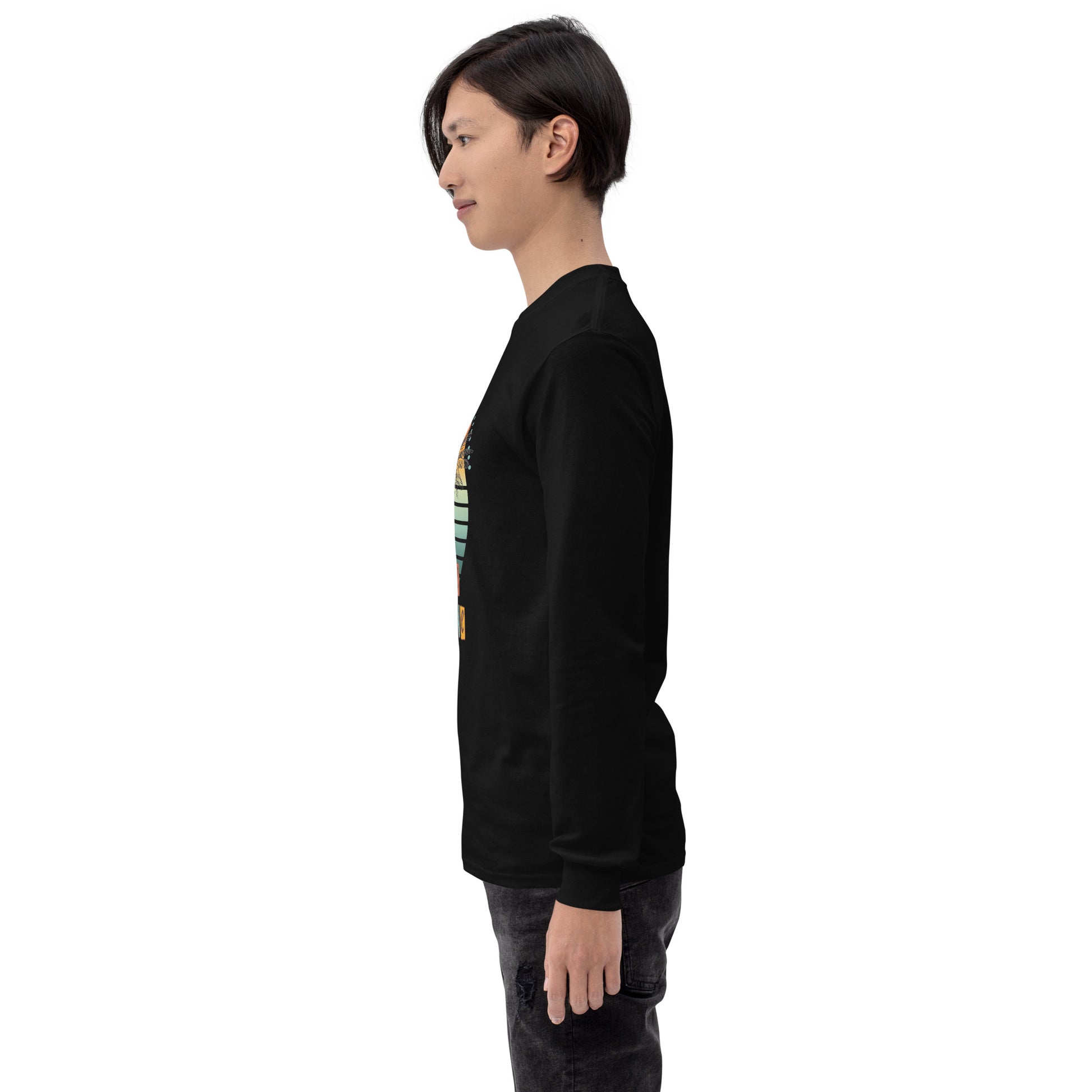Solara Long Sleeve Shirt image 3: Black version, size L with left-side angle of the Be the Sunshine range.