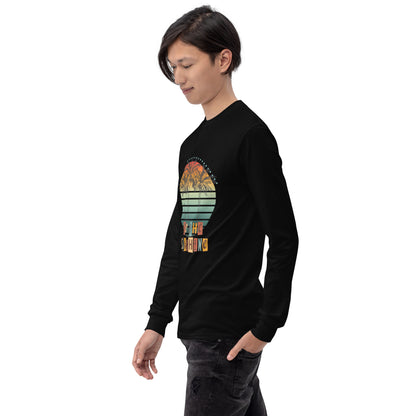Image 4 of Black Solara Long Sleeve Shirt, size XL, with Be the Sunshine artwork visible in front view, left-side angle.
