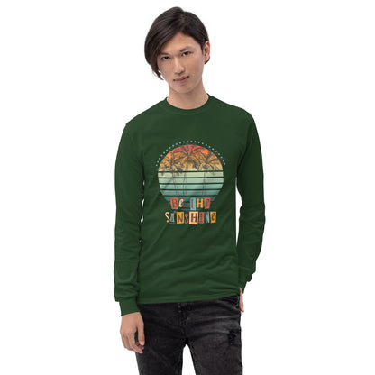 Solara Long Sleeve Shirt image 19 in Forest Green, size XL, showing front view for the Be the Sunshine design.