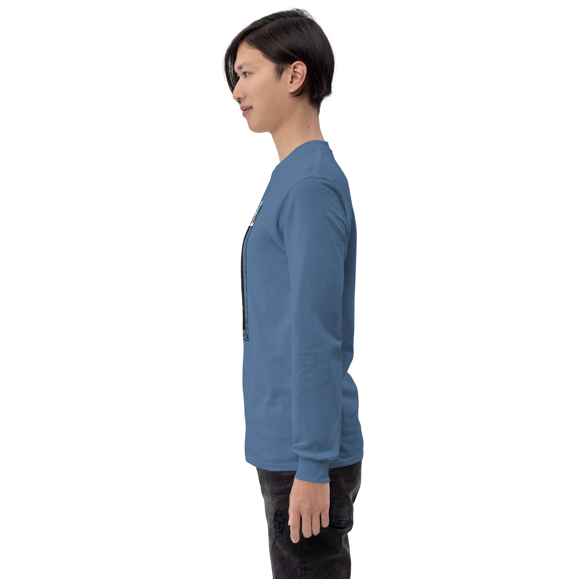 Petaline Long Sleeve Shirt by R.A. Apparel, image 45, left-side angle, Irish Green, size 2XL, design placement.
