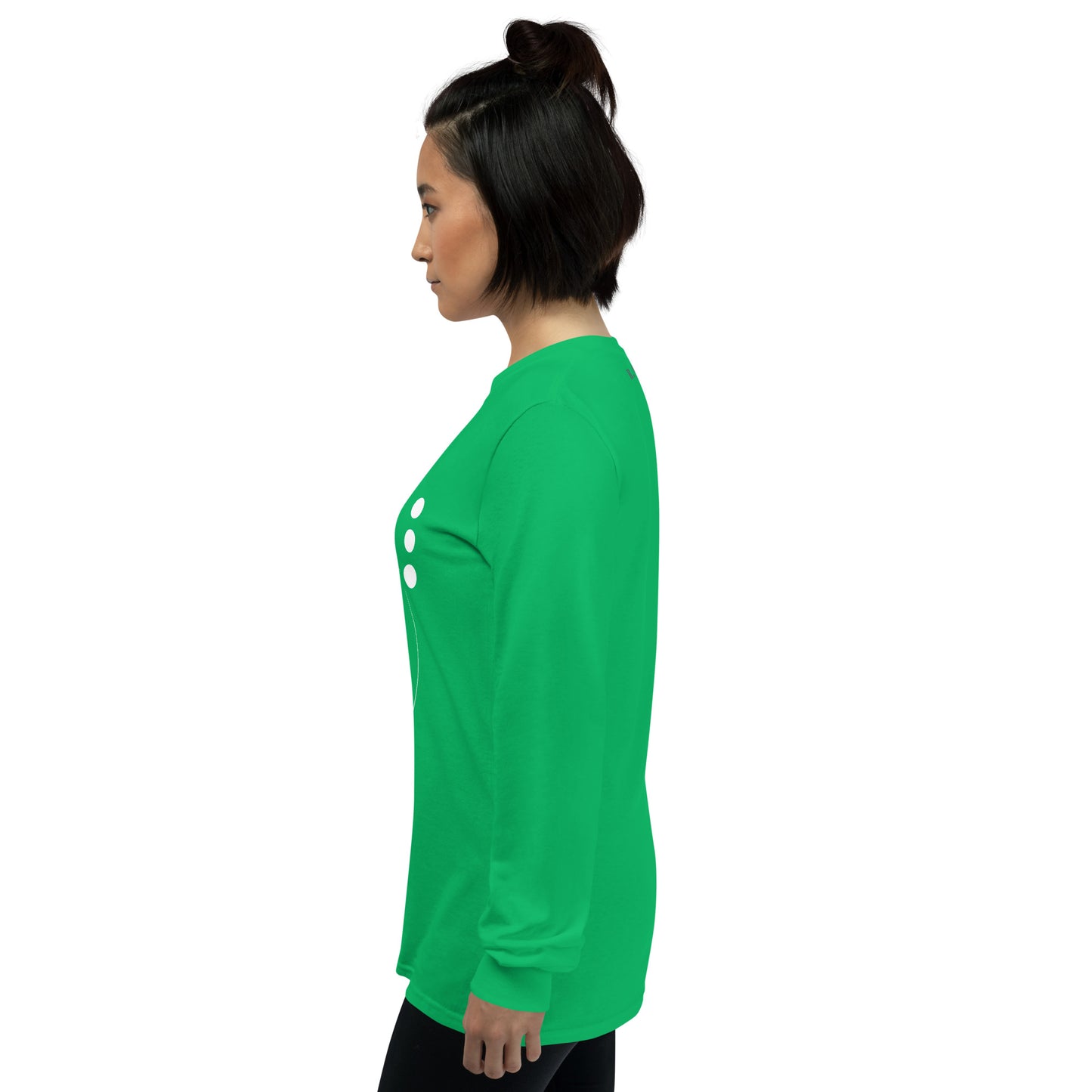Image 88 of Ash Coastline Attitude Men's Long Sleeve Shirt - Left Placement, size XL, with Beach Please artwork visible in left-side angle.