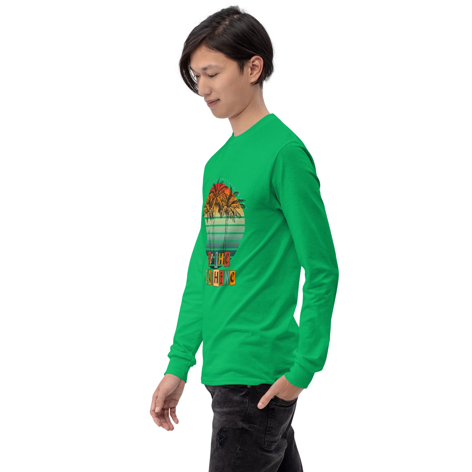 Solara Long Sleeve Shirt image 52 in Light Blue, size M, showing front view, left-side angle for the Be the Sunshine design.