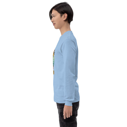 Solara Long Sleeve Shirt product image 63 in Light Pink, size L, with left-side angle and design placement.