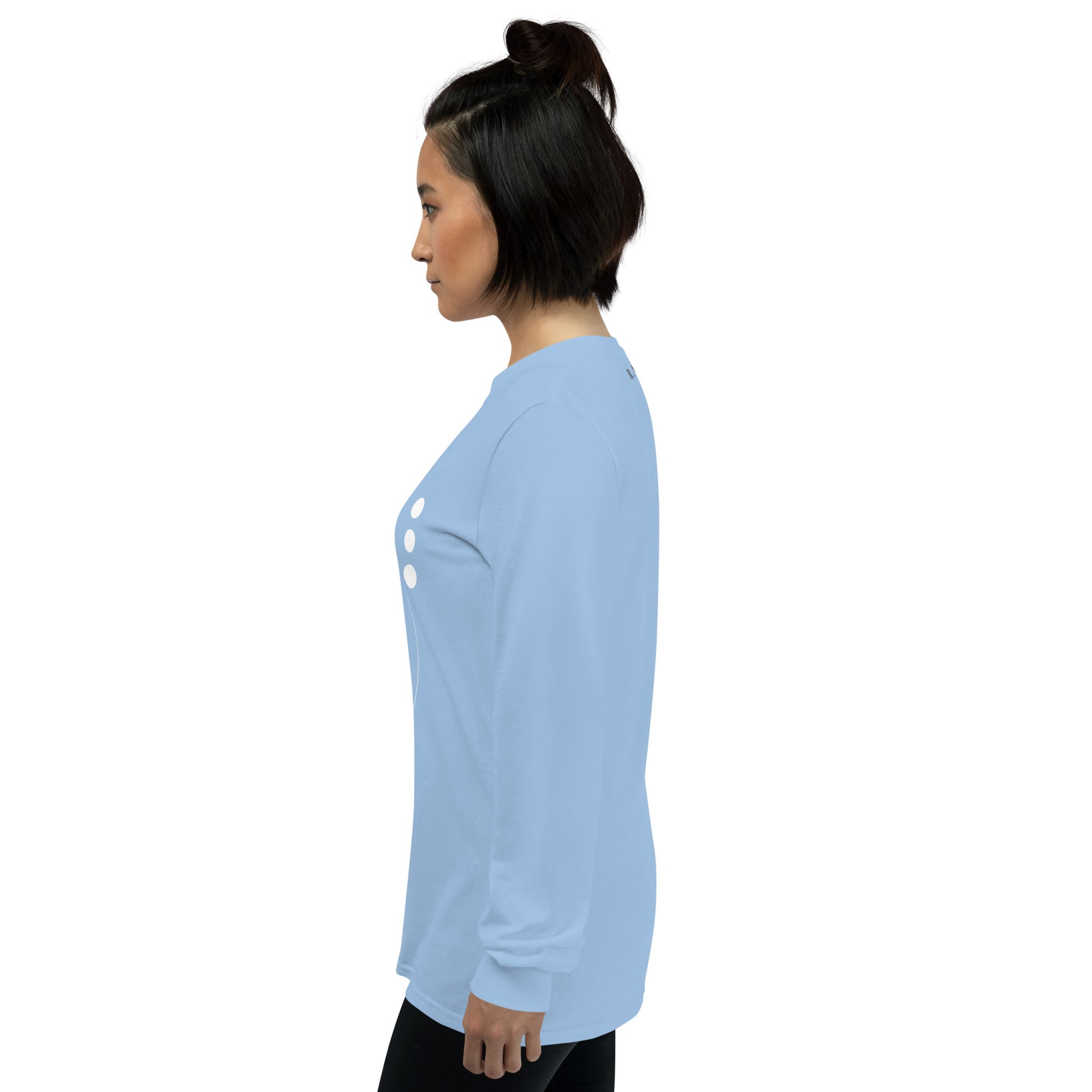 Coastline Attitude Men's Long Sleeve Shirt - Left Placement product image 34 in Royal, size M, with left-side angle and left placement.
