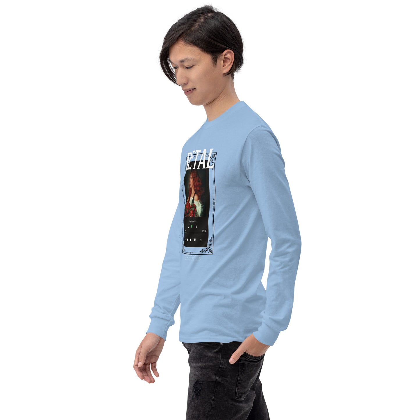 Petaline Long Sleeve Shirt product image 64 in Light Pink, size XL, with front view, left-side angle and design placement.