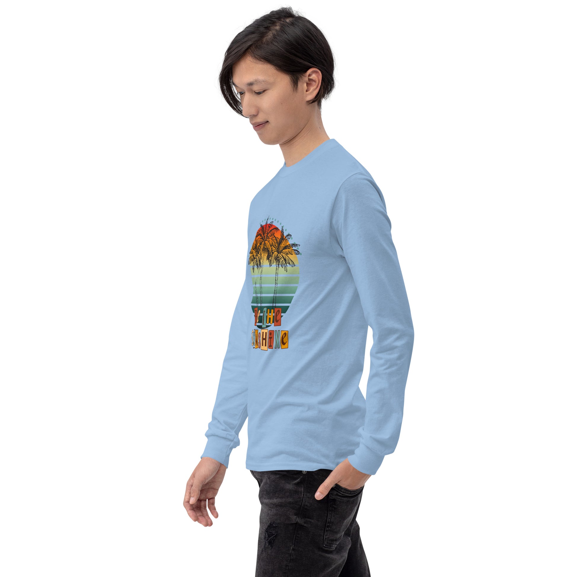 Solara Long Sleeve Shirt by R.A. Apparel, image 64, front view, left-side angle, Light Pink, size XL, design placement.