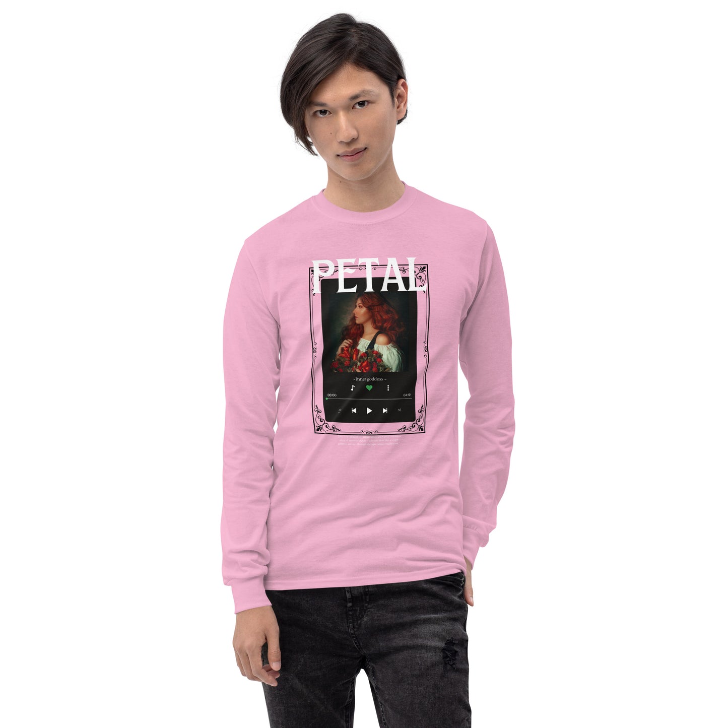 Petaline Long Sleeve Shirt product image 73 in White, size L, with front view and design placement.