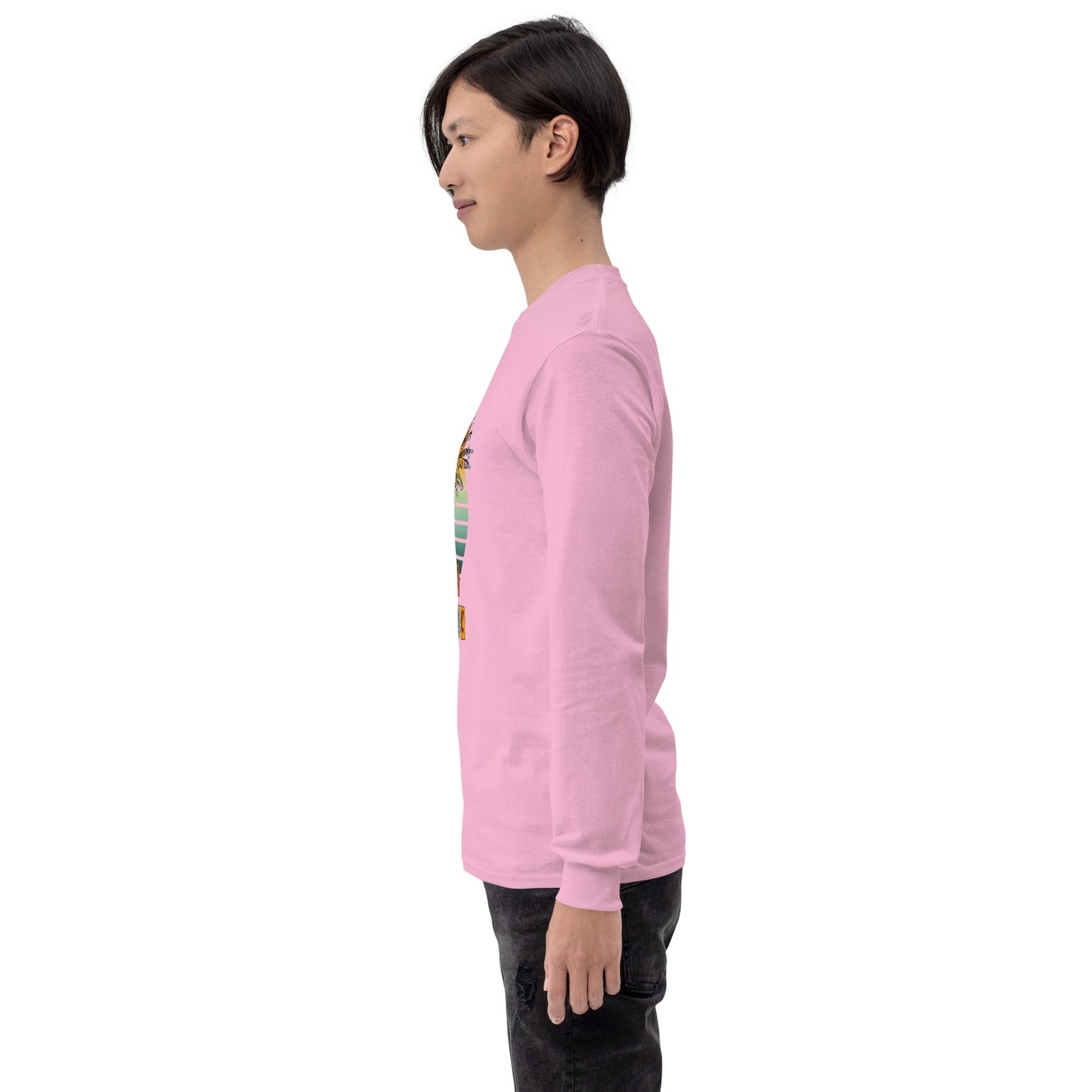 Solara Long Sleeve Shirt by R.A. Apparel, image 75, left-side angle, White, size 2XL, design placement.