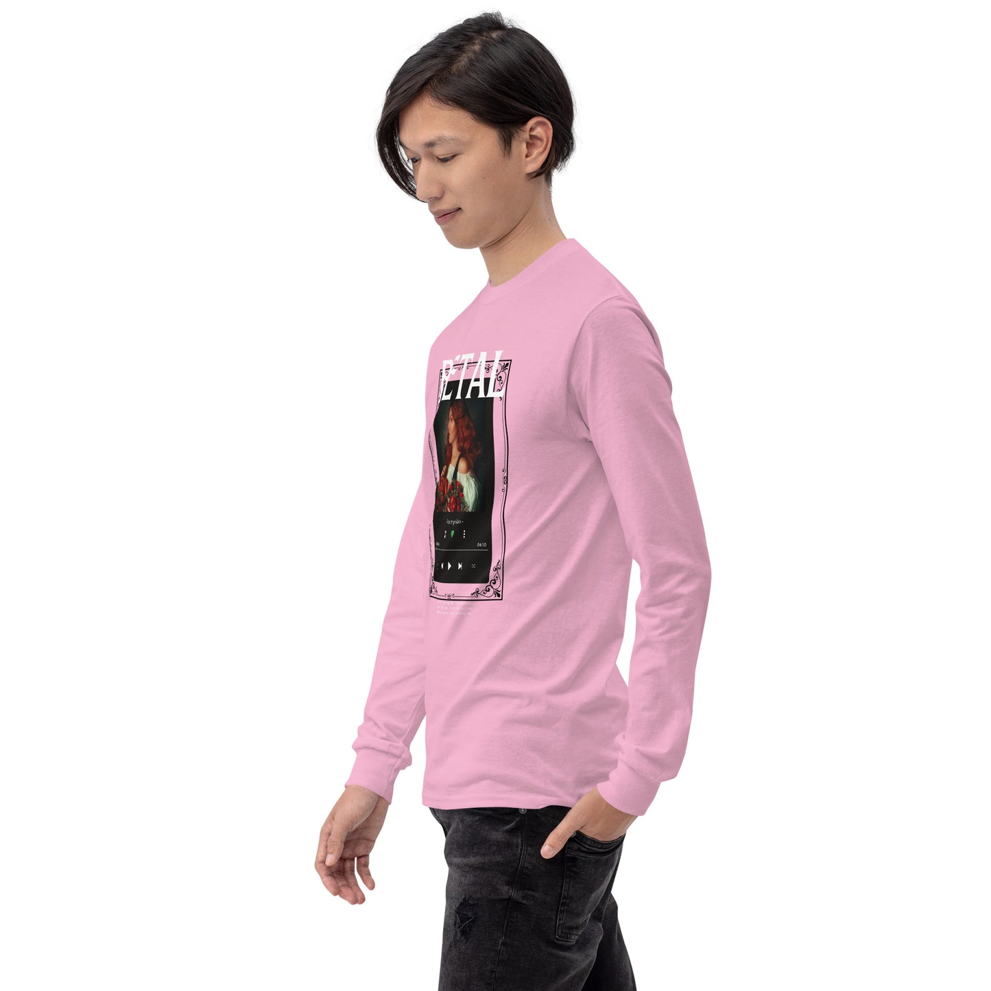 Image 76 of selected colour Petaline Long Sleeve Shirt, with Petal artwork visible in front view, left-side angle.