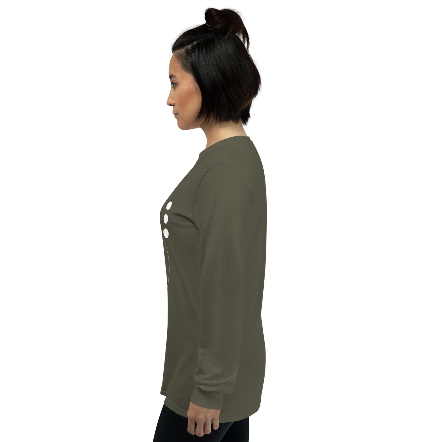 Coastline Attitude Men's Long Sleeve Shirt - Left Placement image 52: Irish Green version, size S with left-side angle of the Beach Please range.