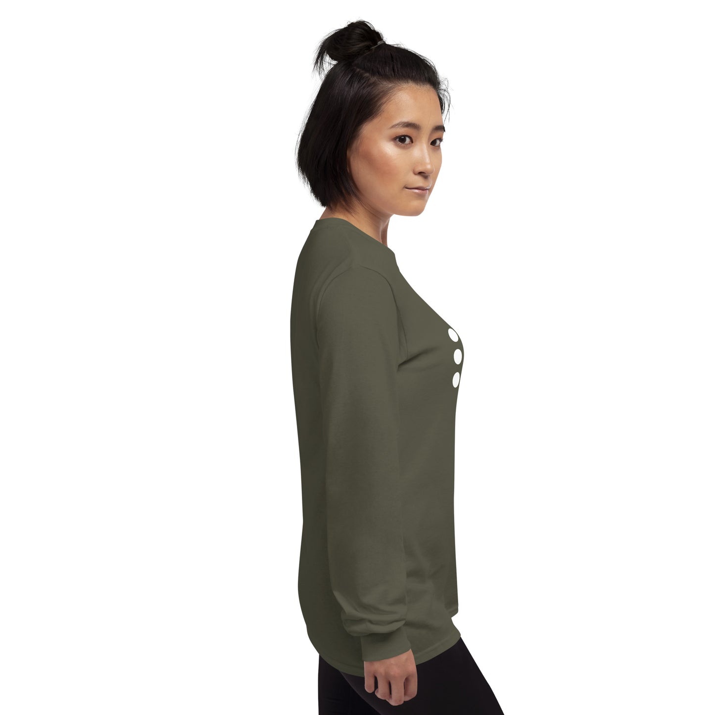 Coastline Attitude Men's Long Sleeve Shirt - Left Placement image 53 in Irish Green, size M, showing right-side angle for the Beach Please design.