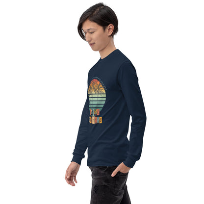 Solara Long Sleeve Shirt image 10 in Navy, size 2XL, showing front view, left-side angle for the Be the Sunshine design.