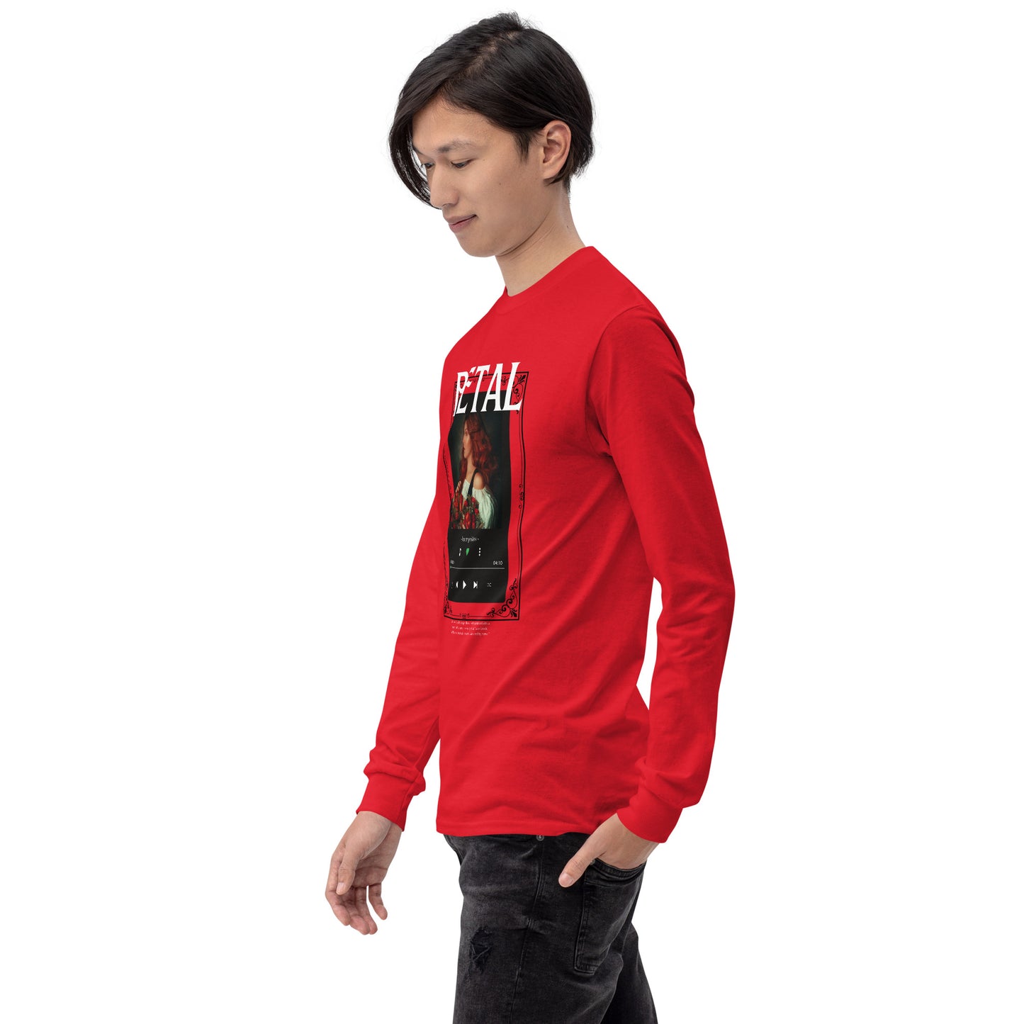 Petaline Long Sleeve Shirt product image 28 in Royal, size L, with front view, left-side angle and design placement.