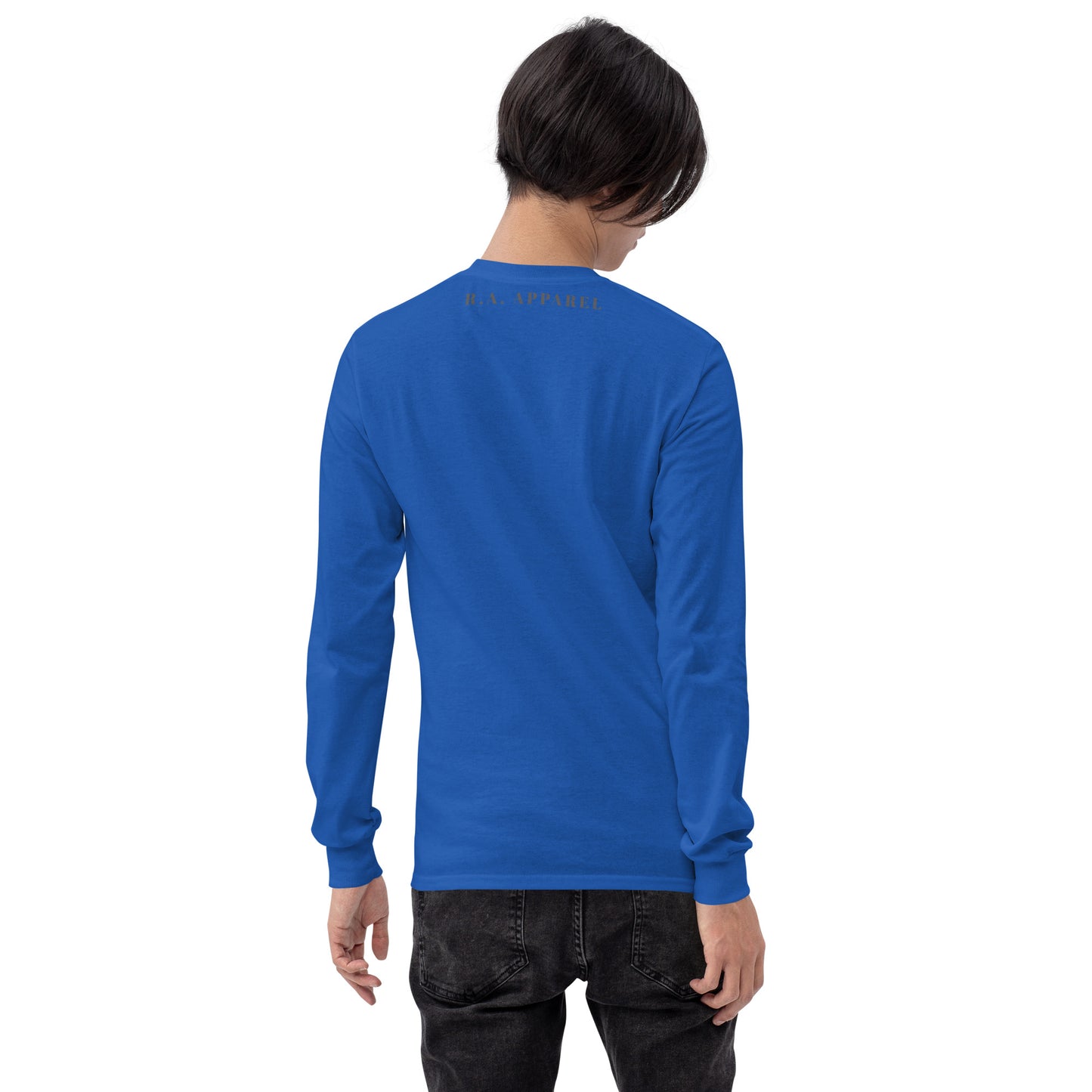 Solara Long Sleeve Shirt product image 32 in Military Green, size M, with back view and design placement.