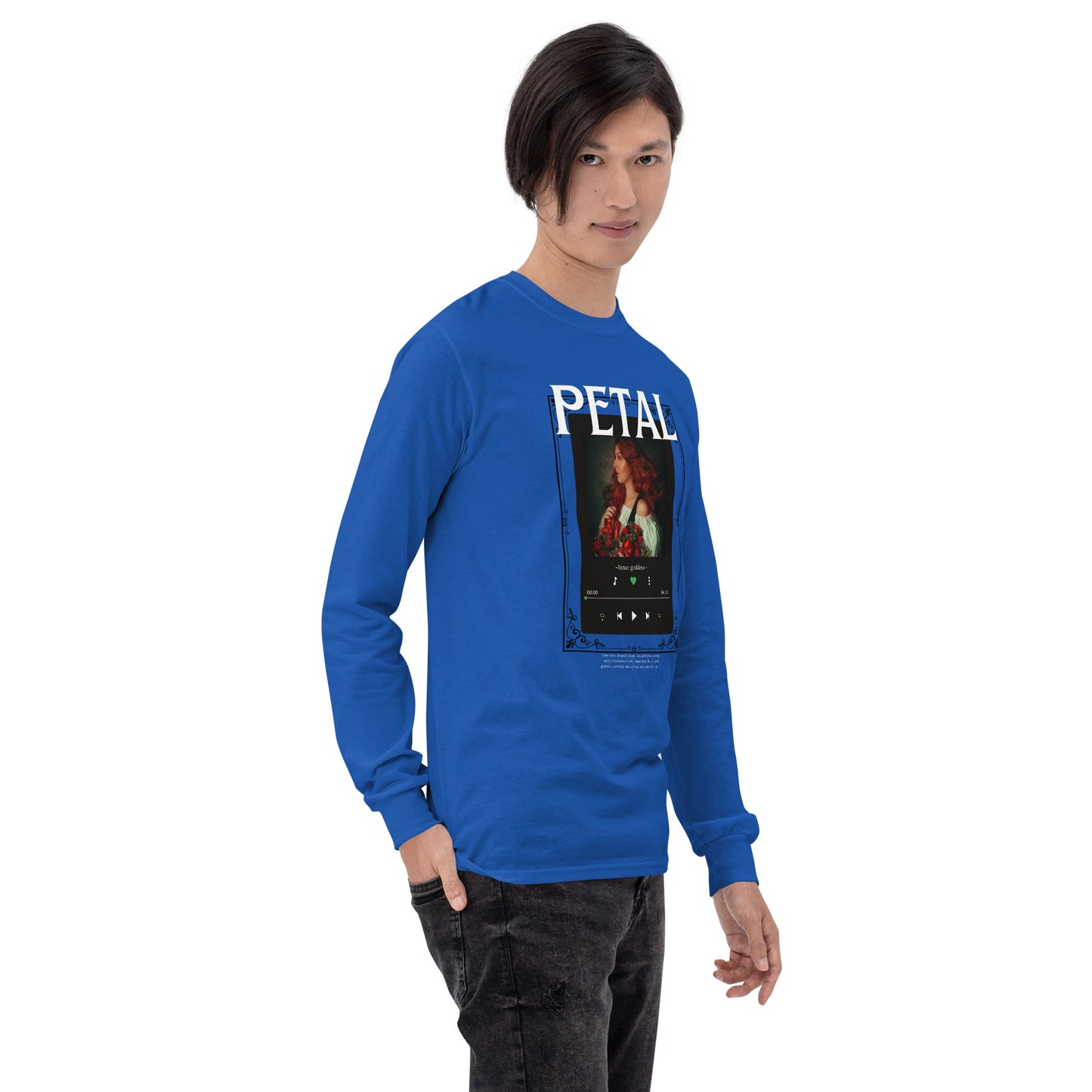 Petaline Long Sleeve Shirt image 36: Indigo Blue version, size S with front view, right-side angle of the Petal range.