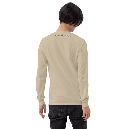 Petaline Long Sleeve Shirt by R.A. Apparel, image 68, back view, Ash, size L, design placement.