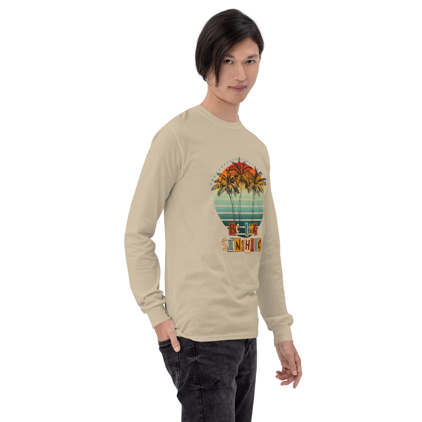Solara Long Sleeve Shirt product image 72 in White, size M, with front view, right-side angle and design placement.