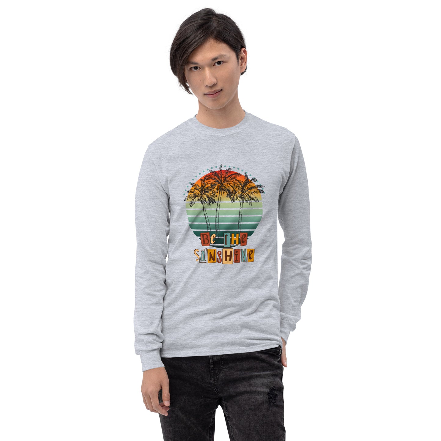 Solara Long Sleeve Shirt image 55 in Light Blue, size 2XL, showing front view for the Be the Sunshine design.