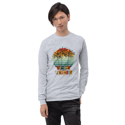 Solara Long Sleeve Shirt image 55 in Light Blue, size 2XL, showing front view for the Be the Sunshine design.