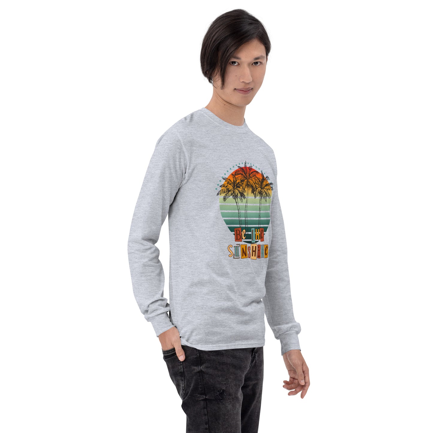 Solara Long Sleeve Shirt product image 60 in Sand, size 2XL, with front view, right-side angle and design placement.