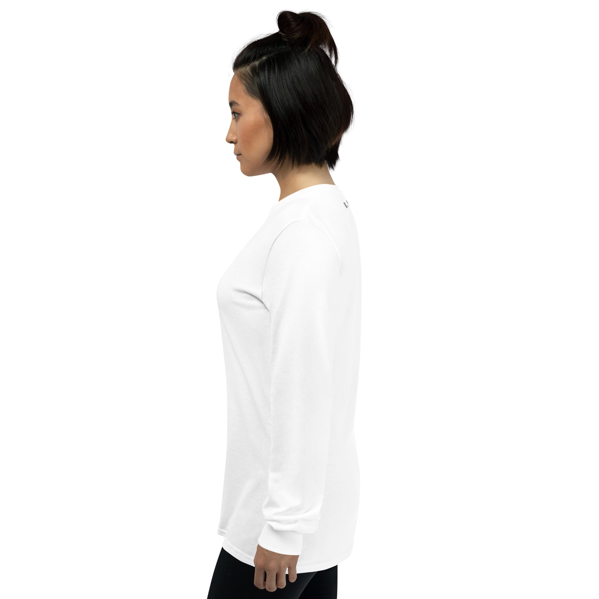 Coastline Attitude Men's Long Sleeve Shirt - Left Placement image 4: Black version, size XL with left-side angle of the Beach Please range.