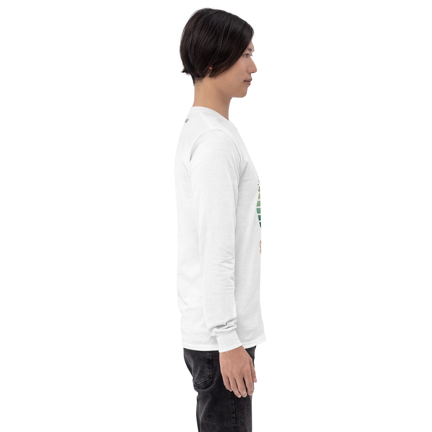 Solara Long Sleeve Shirt by R.A. Apparel, image 89, right-side angle, selected colour, design placement.