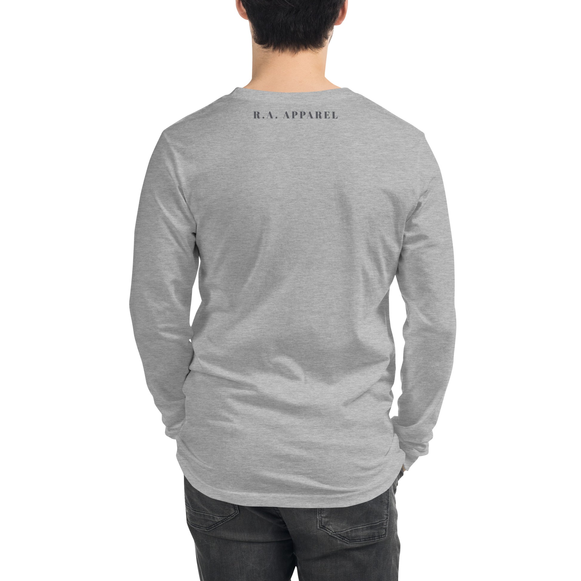 Image 86 of selected colour Avenor Long Sleeve Shirt, with The View Awaits artwork visible in back view.