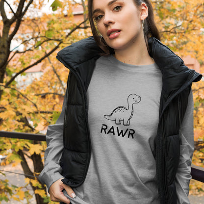 Wild Call Long Sleeve Shirt - Left Placement image 2: Navy version, size S with front view of the Rawr range.