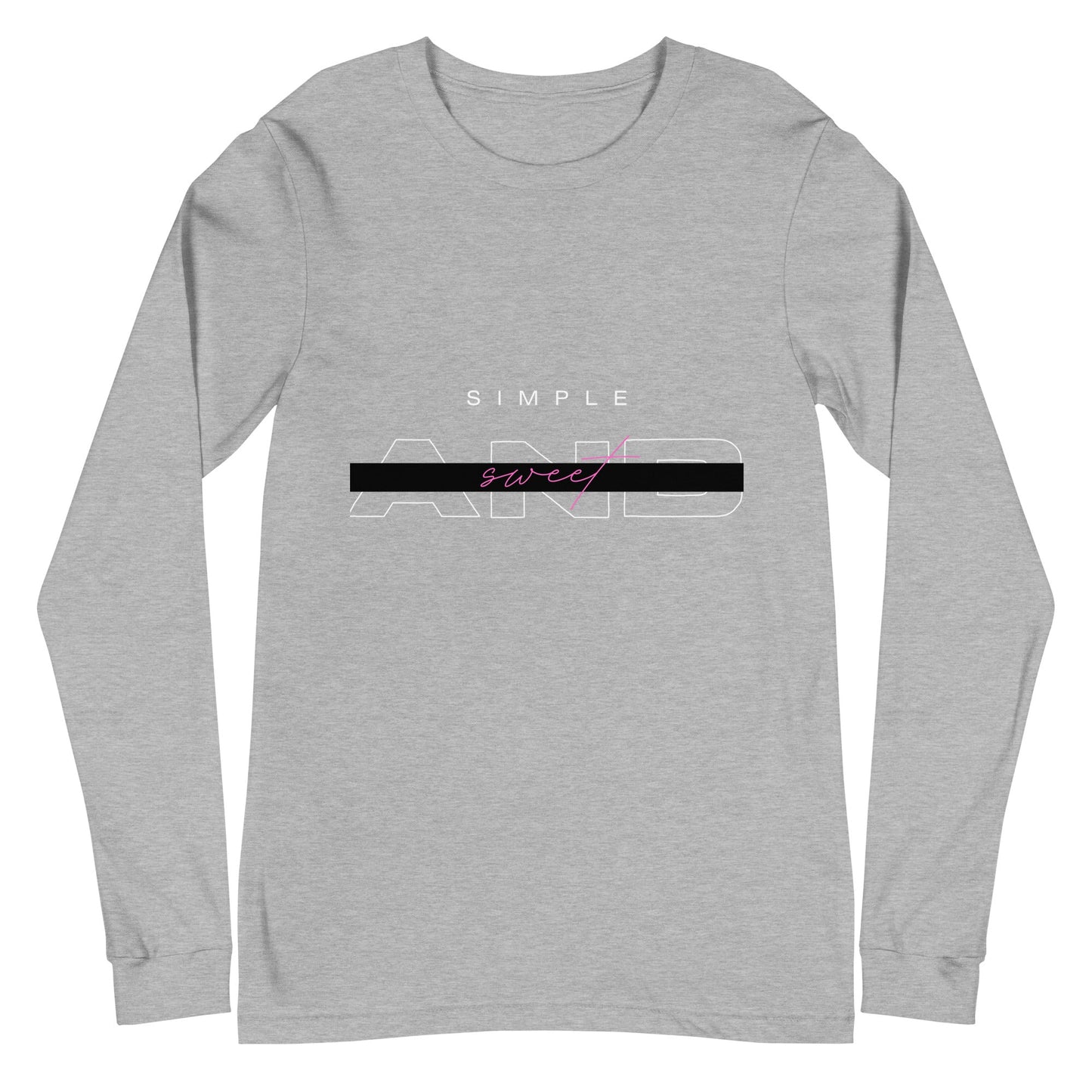 Image 17 of Navy Sweet Minimal Long Sleeve Shirt - Left Placement, size XL, with Simple and Sweet artwork visible in front view.