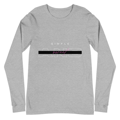 Image 17 of Navy Sweet Minimal Long Sleeve Shirt - Left Placement, size XL, with Simple and Sweet artwork visible in front view.
