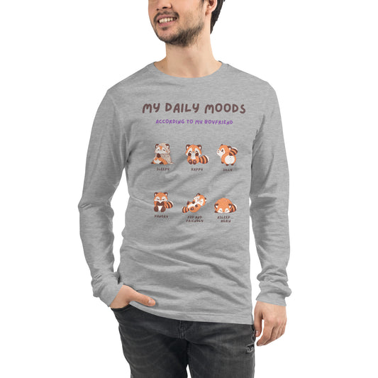 Mood Diary Long Sleeve Shirt - Left Placement image 1: Black Heather version, size XS with front view of the My Daily Moods range.