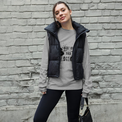 Image 1 of Navy Fortitude Long Sleeve Shirt - Left Placement, size XS, with Soldier On artwork visible in front view.