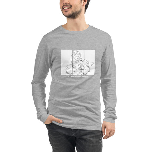 Ever After Long Sleeve Shirt - Left Placement by R.A. Apparel, image 1, front view, Black Heather, size XS, left placement.