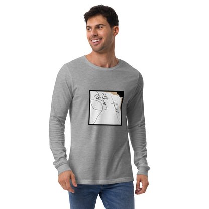 Faithline Long Sleeve Shirt - Left Placement by R.A. Apparel, image 1, front view, Black Heather, size XS, left placement.