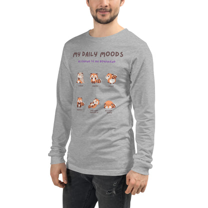 Mood Diary Long Sleeve Shirt - Left Placement image 5 in Black Heather, size XL, showing front view, left-side angle for the My Daily Moods design.
