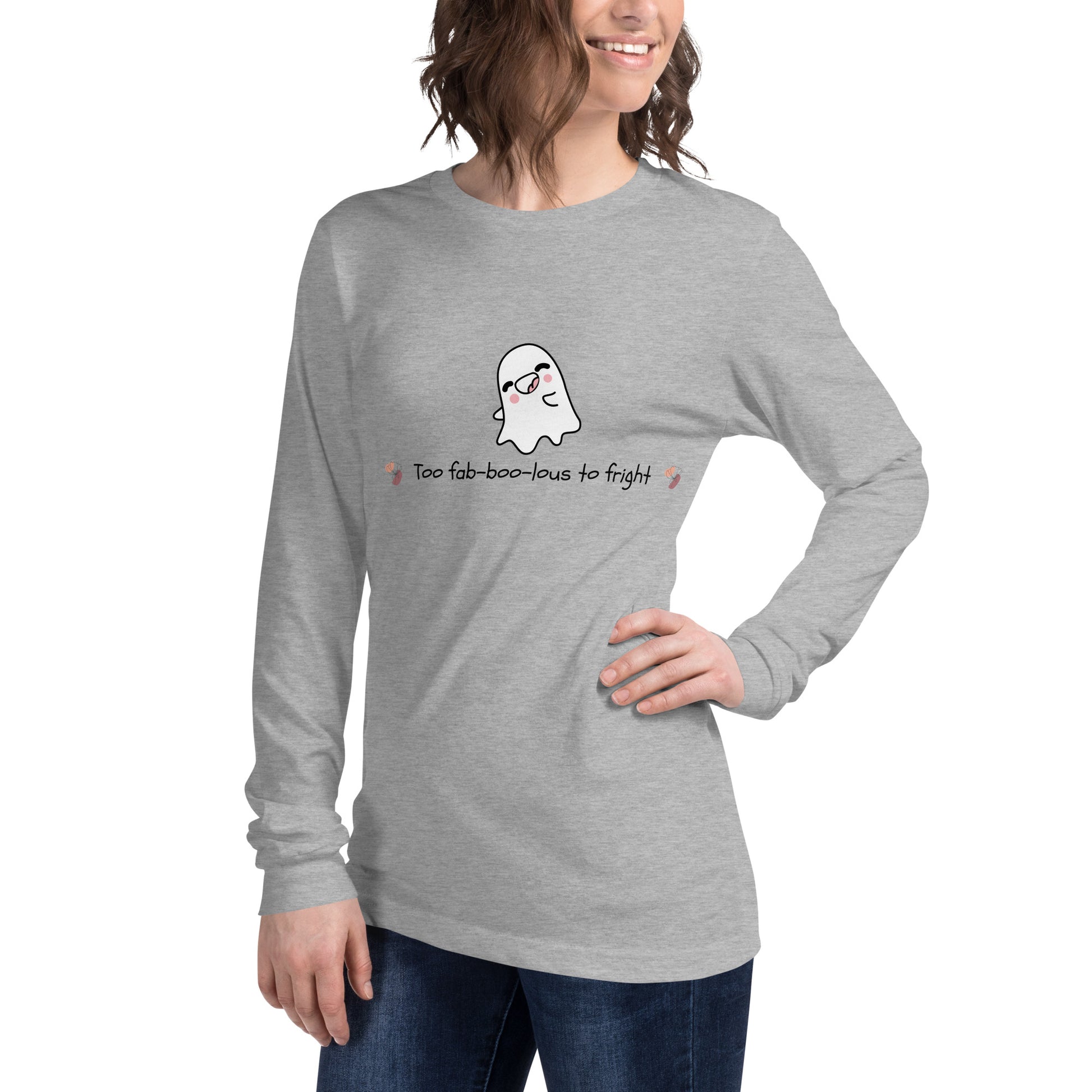 Boo Luxe Long Sleeve Shirt - Left Placement product image 3 in Maroon, size M, with front view, left-side angle and left placement.
