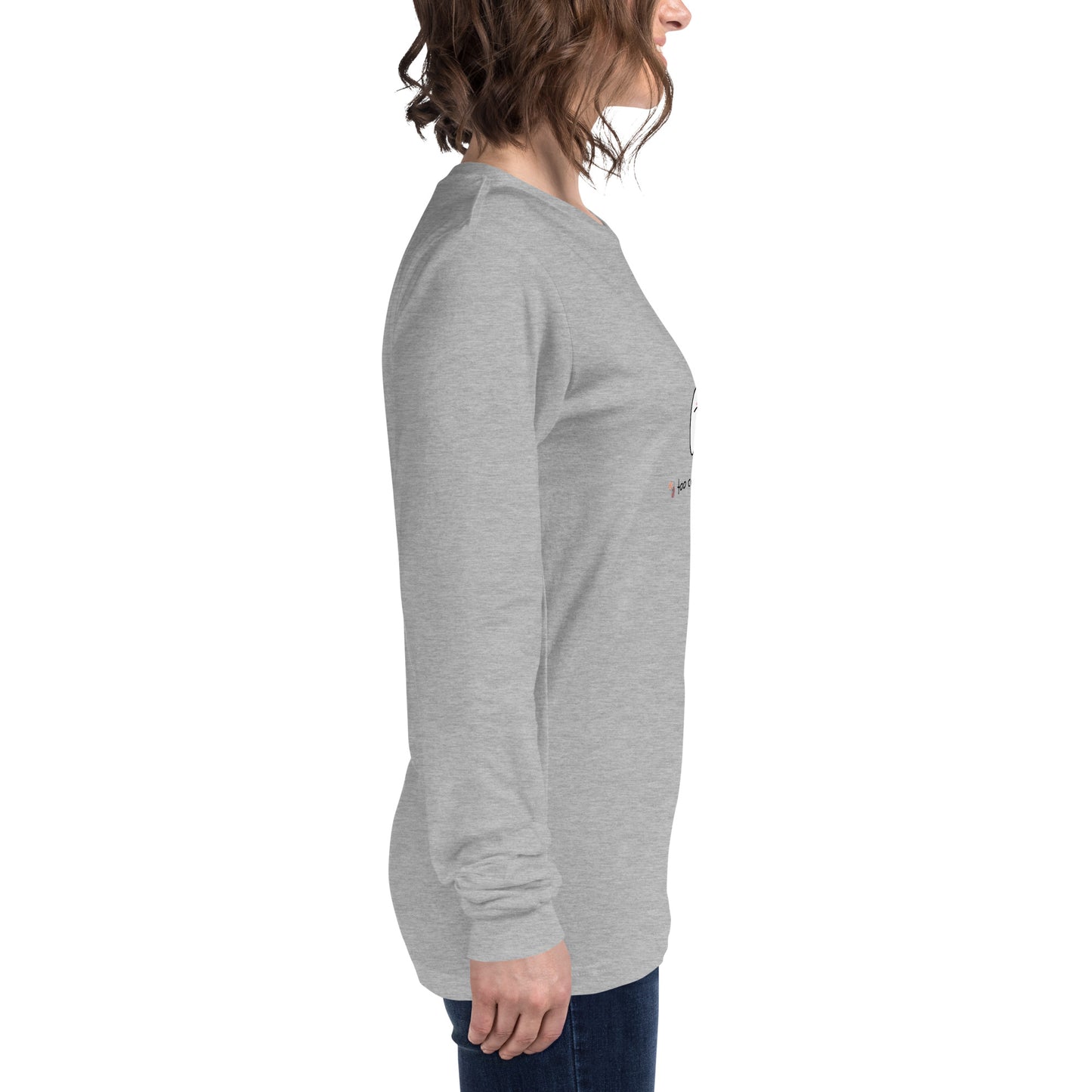 Cute Haunt Long Sleeve Shirt - Left Placement image 5: Black Heather version, size XL with right-side angle of the Too Cute to Spook range.