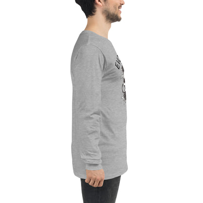 Evolution Long Sleeve Shirt - Left Placement image 4: Black Heather version, size L with right-side angle of the Evolution range.