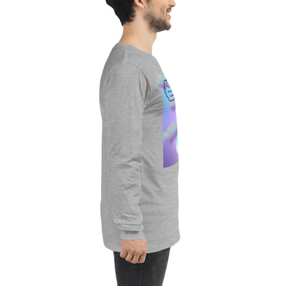 Sprinkle Theory Long Sleeve Shirt - Left Placement product image 4 in Black Heather, size L, with right-side angle and left placement.