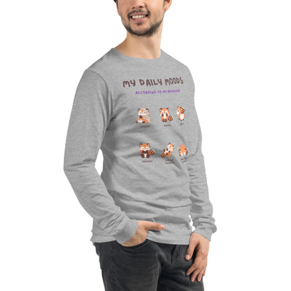 Mood Diary Long Sleeve Shirt - Left Placement image 6: Black version, size XS with front view, right-side angle of the My Daily Moods range.