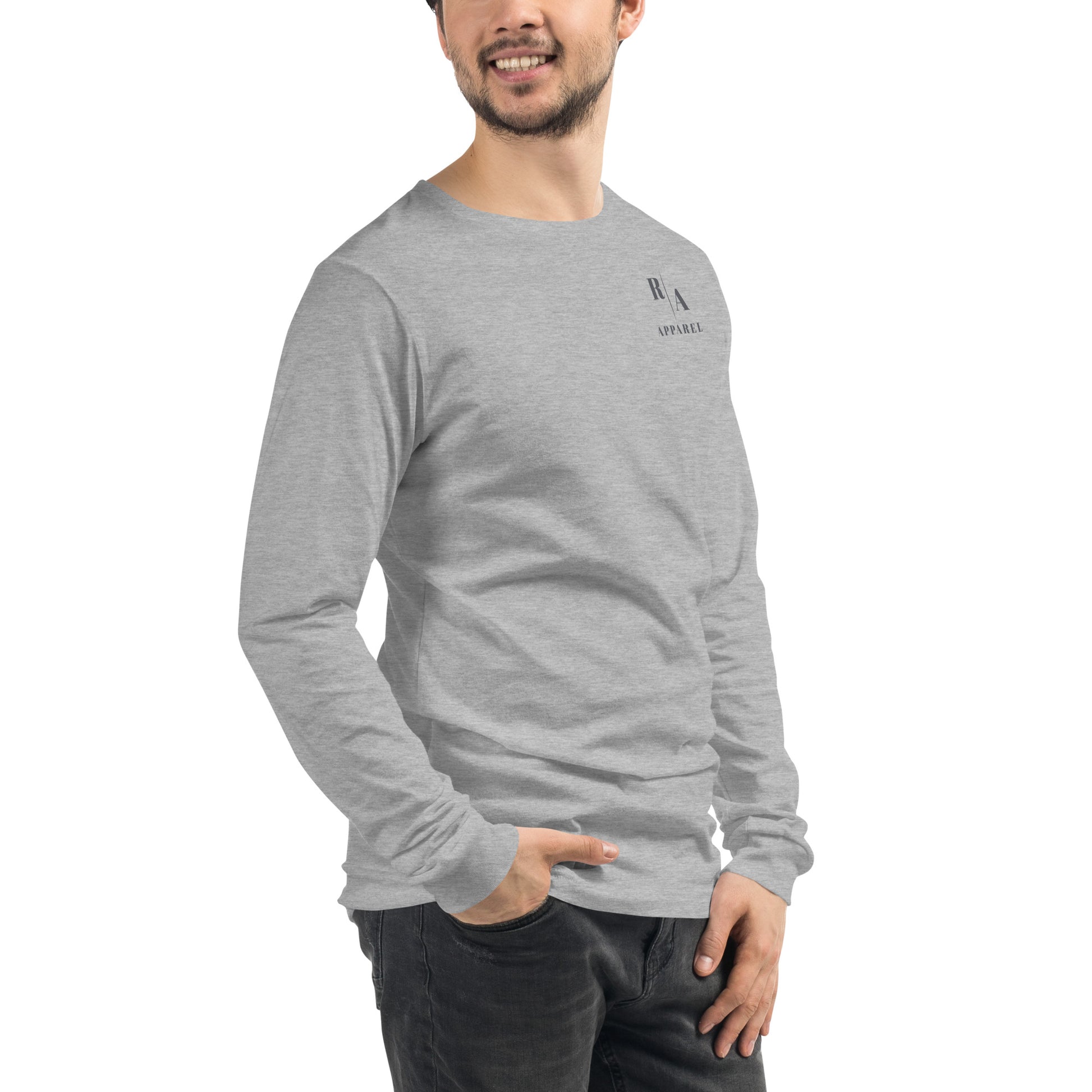 Blind Signal Long Sleeve Shirt - Left Placement 39 product image 2 in Navy, size S, with front view, right-side angle and left placement.